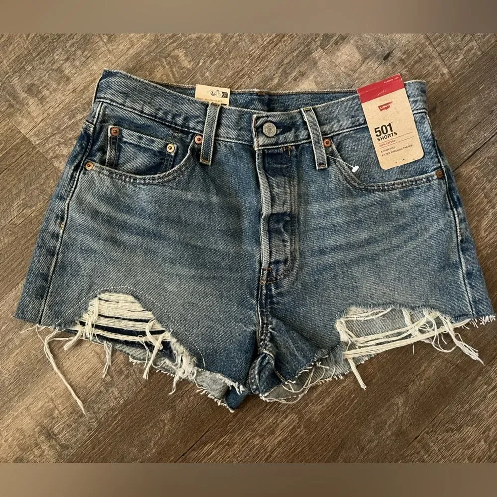 Levi's 501 Original Jean Distressed Shorts-Size 29